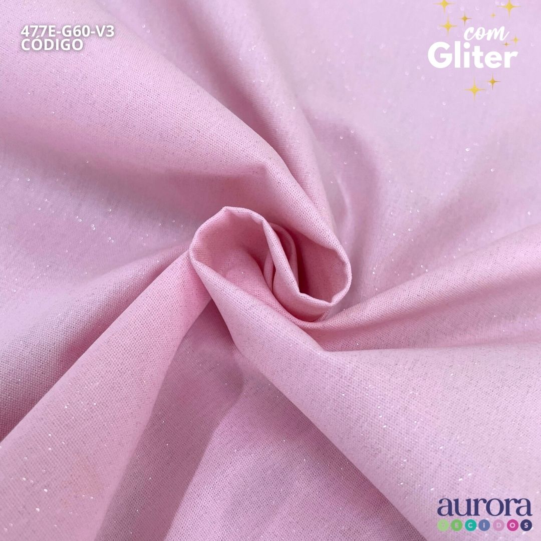 Tricoline Modena 100% Algodão- Liso c/ Gliter Prata