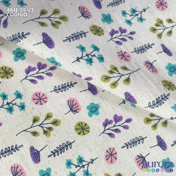 Cotton Linen - Linho com Algodão - Floral Colorido