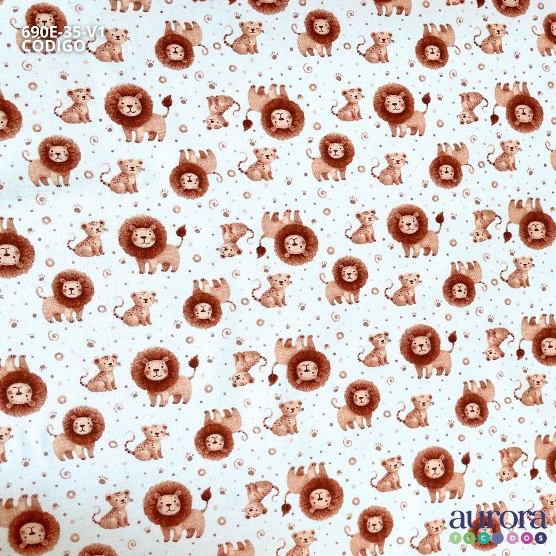 Flanela Estampada - Leão Entadercer
