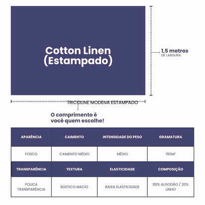 Cotton Linen - Linho com Algodão Estampa Xadrez Vichy