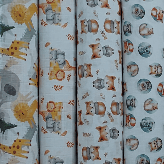 Fraldas Mini Quadriculadas Estampas  Digitais - Coleção Animais