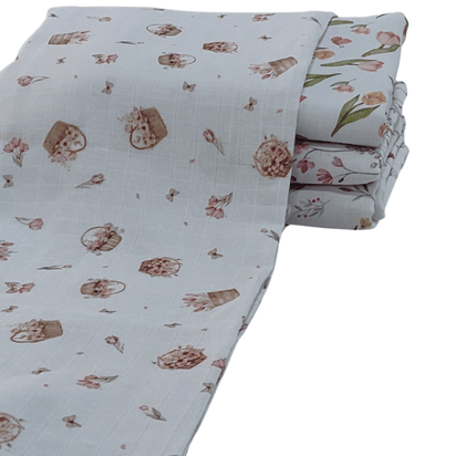 Fraldas Mini Quadriculada Estampas Digitais Floridas