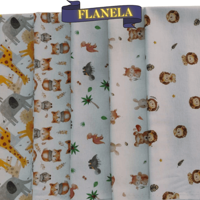 Tecido Flanela Digital -Estampas Animais
