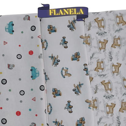 Tecido Flanela Digital - Estampas Brinquedos