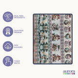 Tricoline Digital 100% Algodão - Barrados - Estampa Sinos de Natal