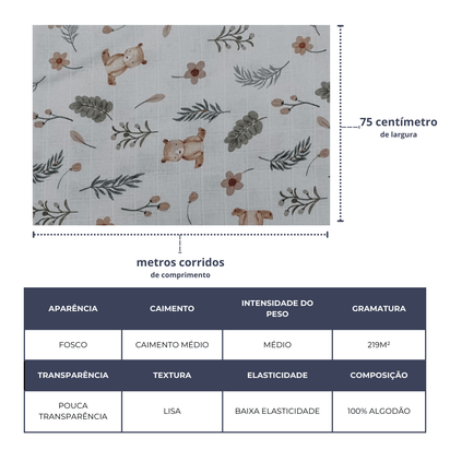 Fraldas Mini Quadriculadas Estampas Digitais - Coleção Ursos