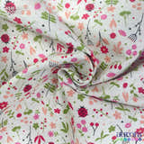 Cotton Linen - Linho com Algodão - Floral e Joaninhas