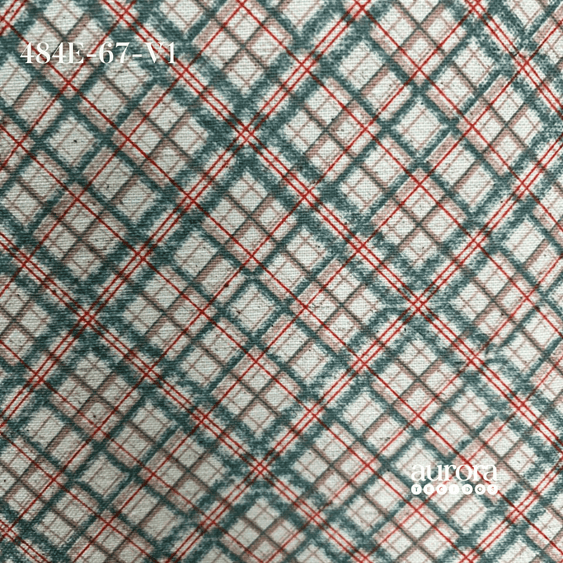 Cotton Linen - Linho com Algodão - Xadrez Diagonal Entardecer