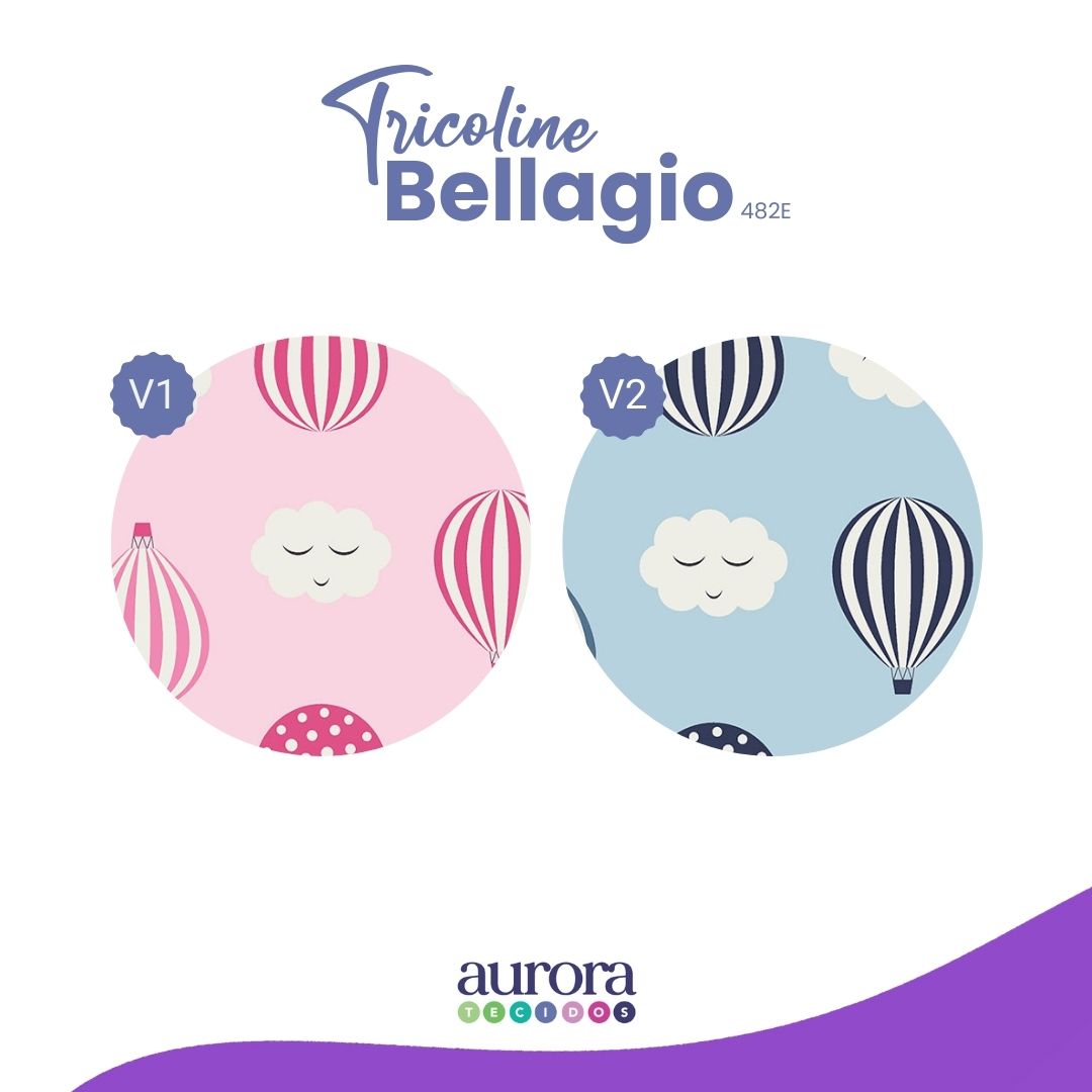 Tricoline Bellagio 170 fios - Balão e Nuvem