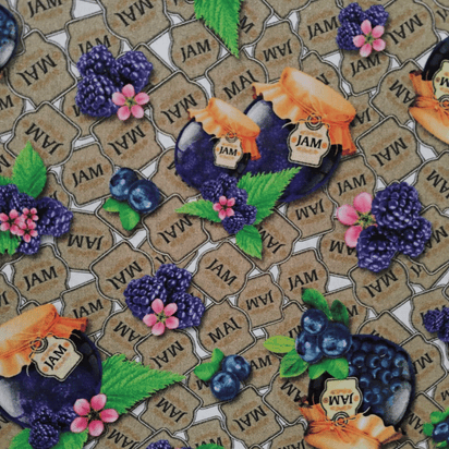 Tricoline Digital 100% Algodão - Geleia e Mel - Geleia de Amora