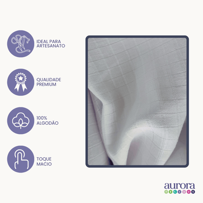 Tecido Fralda  Vichy Mini Quadriculada