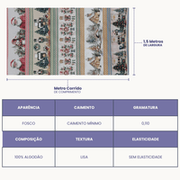 Tricoline Digital 100% Algodão - Coleção Natal - Barrado De Natal