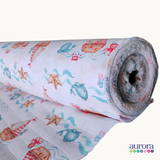 Fraldas Mini Quadriculadas com variações de  Estampas de Animais Marinhos