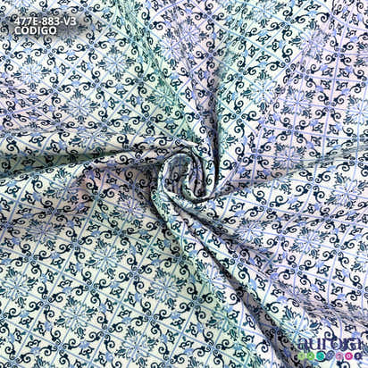 Tricoline Modena 100% Algodão - Bella Cucina - Azulejo II