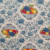 Tricoline Digital 100% Algodão -  Coleção Artesanato - Estampa Frutas e Flores