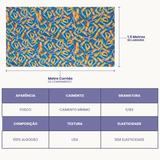 Tricoline Digital 100% Algodão - Coleção Escolar - Estampa Réguas e Tesouras