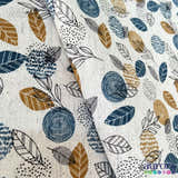 Cotton Linen - Linho com Algodão - Estampa Folhagem Entardecer