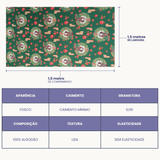 Tricoline Digital 100% Algodão - Coleção Natal Encantado - Guirlanda do Noel