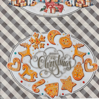 Tricoline Digital 100% Algodão - Coleção Natal - Jogo Americano Mary Christmas