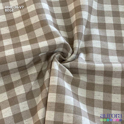Cotton Linen - Linho com Algodão - Estampa  Xadrez