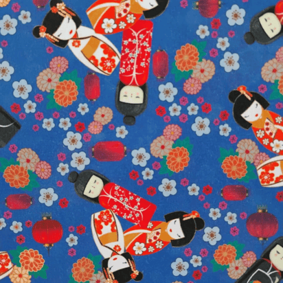 Tricoline Digital 100% Algodão - Coleção Volta ao Mundo - Japão Floral
