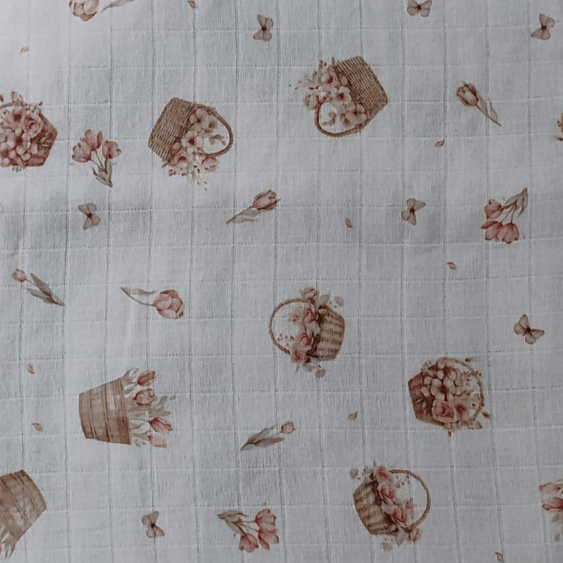 Fraldas Mini Quadriculada Estampas Digitais Floridas