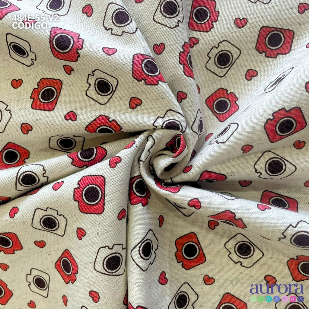 Cotton Linen - Linho com Algodão - Câmera e Coração