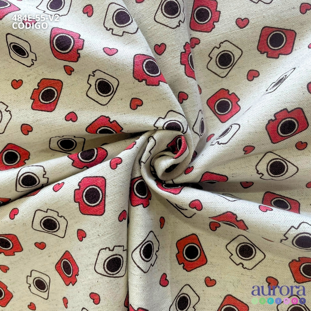 Cotton Linen - Linho com Algodão - Câmera e Coração
