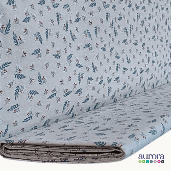 Tecido Linho Misto com Algodão  Estampa Raminhos de Guaraná