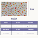 Tecidos Tricoline 100% Algodão Coleção Baby Estampa Frutas