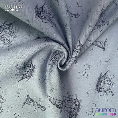 484E - Cotton Linen - Linho com Algodão - Farol e Barco