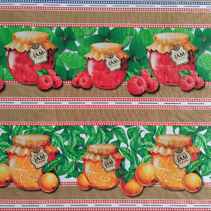 Tricoline Digital 100% Algodão - Geleia & Mel - Barrado