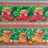 Tricoline Digital 100% Algodão - Geleia & Mel - Barrado