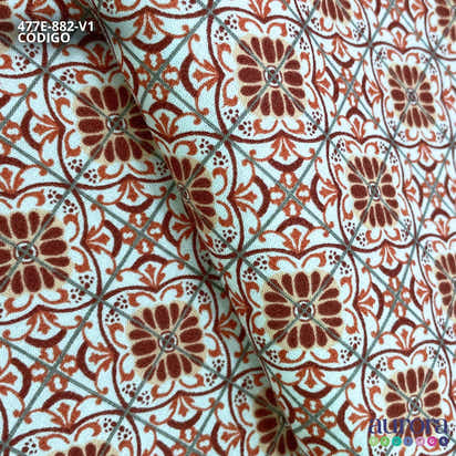 Tricoline Modena 100% Algodão - Bella Cucina - Azulejo I