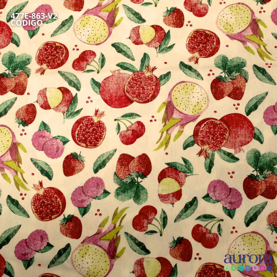 Tricoline Modena 100% Algodão - Pitaya e Romã