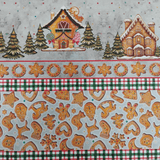 Tricoline Digital 100% Algodão - Coleção Natal - Barrado Biscoitos De Natal