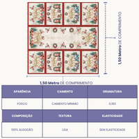 Tricoline Digital 100% Algodão - Coleção Natal 2024 - Jogo Americano + Caminho de Mesa