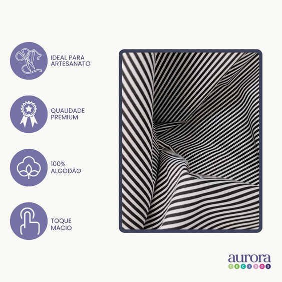 Tecido Linho Misto com Algodão - Estampa Listras