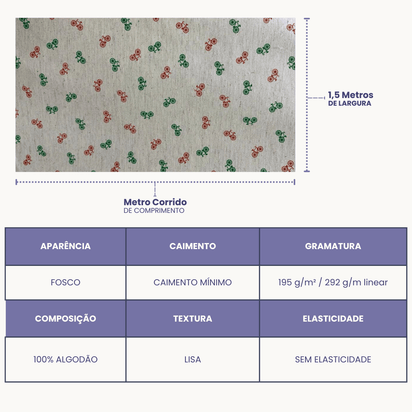 Tecido Linho Misto com Algodão  Estampa Bicicletas