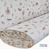 Tecido Linho com Algodão Estampa Bichos na Floresta