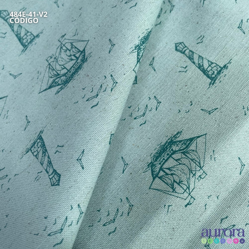 484E - Cotton Linen - Linho com Algodão - Farol e Barco