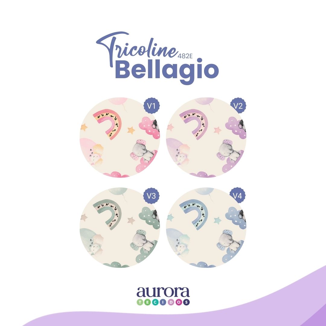 Tricoline Bellagio 170 fios -  Arco-Íris Frescor