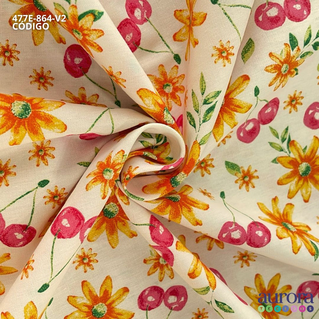 Tricoline Modena 100% Algodão - Cerjas e Flores