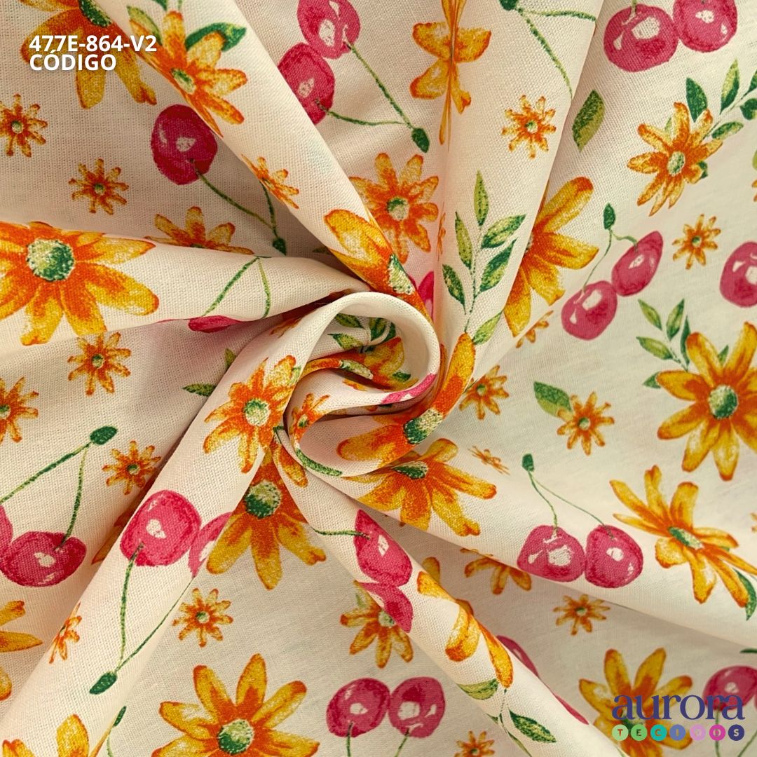Tricoline Modena 100% Algodão - Cerjas e Flores