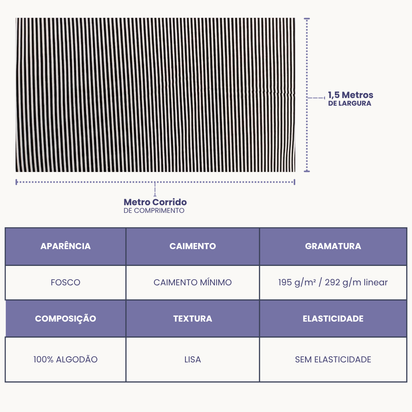 Tecido Linho Misto com Algodão - Estampa Listras