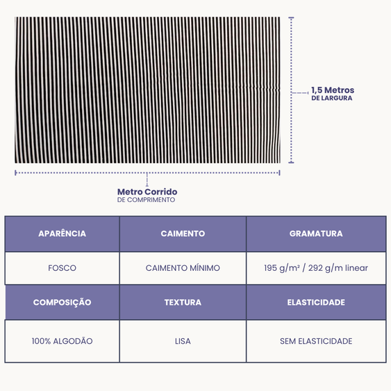 Tecido Linho Misto com Algodão - Estampa Listras