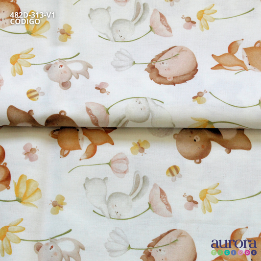 Tricoline Digital 170 fios - Esquilos e Bichinhos