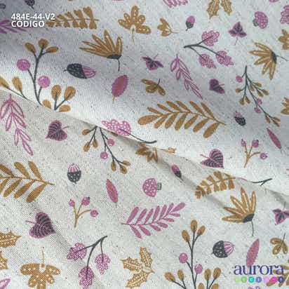 484E - Cotton Linen - Linho com Algodão - Galhos e Folhas