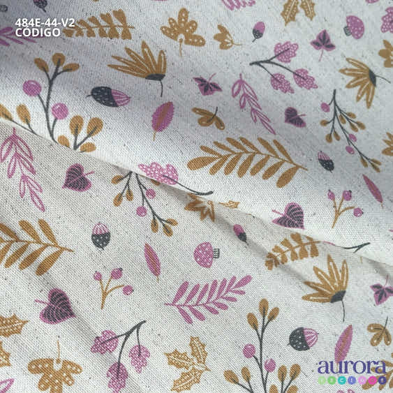 484E - Cotton Linen - Linho com Algodão - Galhos e Folhas