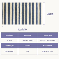 Tecido Linho com Algodão - Coleção Artesanato - Estampa Listras Largas